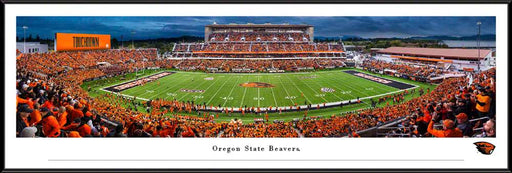 Oregon State Beavers Football Panoramic Picture - Reser Stadium Fan Cave Decor  Standard Frame