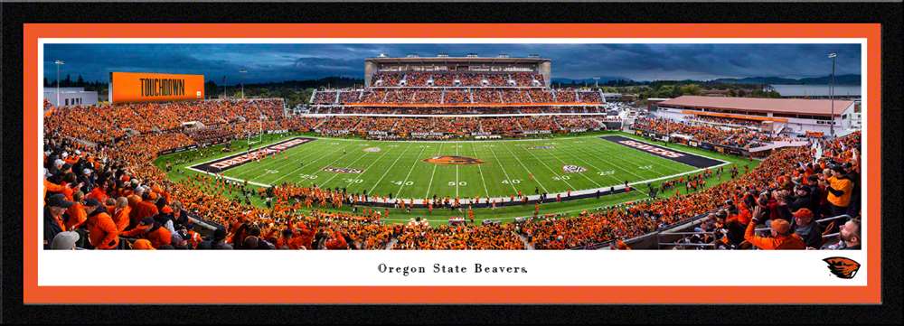 Oregon State Beavers Football Panoramic Picture - Reser Stadium Fan Cave Decor  Select Frame