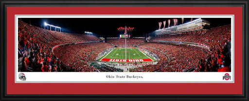 Ohio State Buckeyes Football End Zone Fan Cave Decor - Ohio Stadium Panoramic Picture  Deluxe Frame