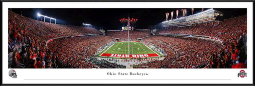Ohio State Buckeyes Football End Zone Fan Cave Decor - Ohio Stadium Panoramic Picture  Standard Frame