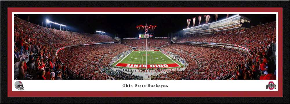 Ohio State Buckeyes Football End Zone Fan Cave Decor - Ohio Stadium Panoramic Picture  Select Frame