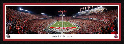 Ohio State Buckeyes Football End Zone Fan Cave Decor - Ohio Stadium Panoramic Picture  Select Frame