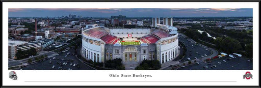 Ohio Stadium Fan Cave Decor - Ohio State Buckeyes Football Panoramic Picture  Standard Frame