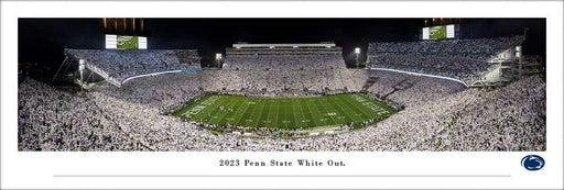 Penn State Nittany Lions Football Panoramic Picture - 2023 White Out at Beaver Stadium Fan Cave Decor  Unframed