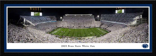Penn State Nittany Lions Football Panoramic Picture - 2023 White Out at Beaver Stadium Fan Cave Decor  Select Frame
