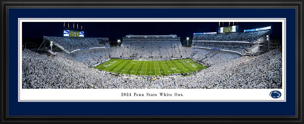 Penn State Nittany Lions 2024 White Out Panorama Print - Deluxe Frame