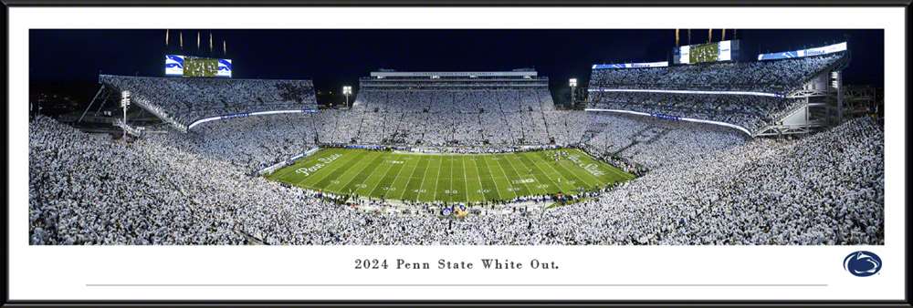 Penn State Nittany Lions 2024 White Out Panorama Print - Standard Frame