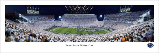 Penn State Nittany Lions Run Out Panoramic Picture - 2021 White Out at Beaver Stadium  Unframed