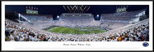 Penn State Nittany Lions Run Out Panoramic Picture - 2021 White Out at Beaver Stadium  Standard Frame