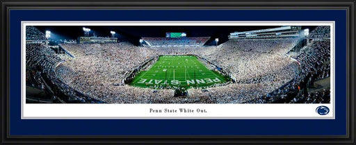 Penn State Nittany Lions Football 2021 White Out End Zone Panoramic Picture - Beaver Stadium  Deluxe Frame