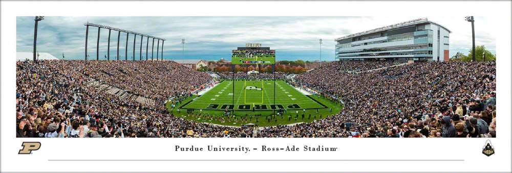 Purdue Boilermakers Football Panoramic Picture - Ross-Ade Stadium Fan Cave Decor  Unframed