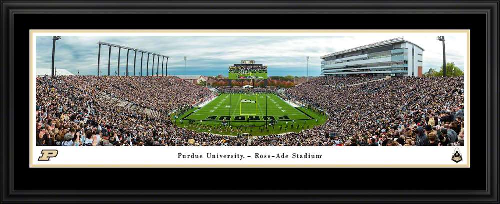 Purdue Boilermakers Football Panoramic Picture - Ross-Ade Stadium Fan Cave Decor  Deluxe Frame