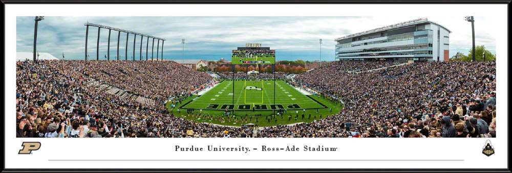 Purdue Boilermakers Football Panoramic Picture - Ross-Ade Stadium Fan Cave Decor  Standard Frame