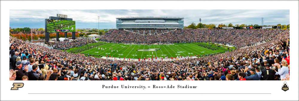 Purdue Boilermakers Football 50 Yard Line Panoramic Picture - Ross-Ade Stadium Wall Decor  Unframed