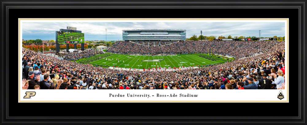 Purdue Boilermakers Football 50 Yard Line Panoramic Picture - Ross-Ade Stadium Wall Decor  Deluxe Frame