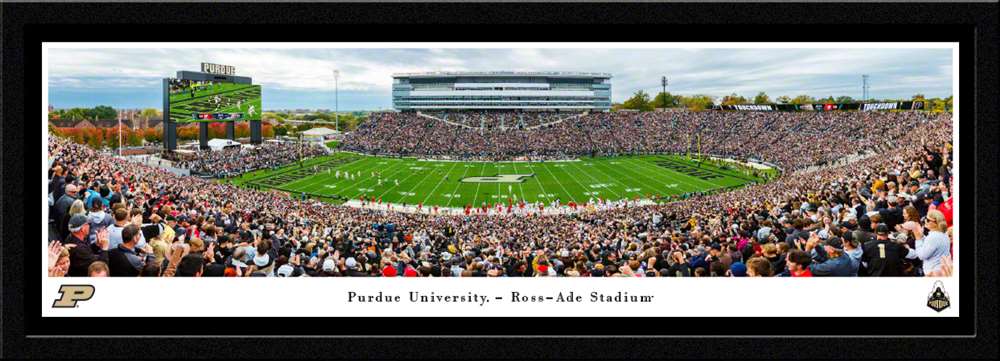 Purdue Boilermakers Football 50 Yard Line Panoramic Picture - Ross-Ade Stadium Wall Decor  Select Frame