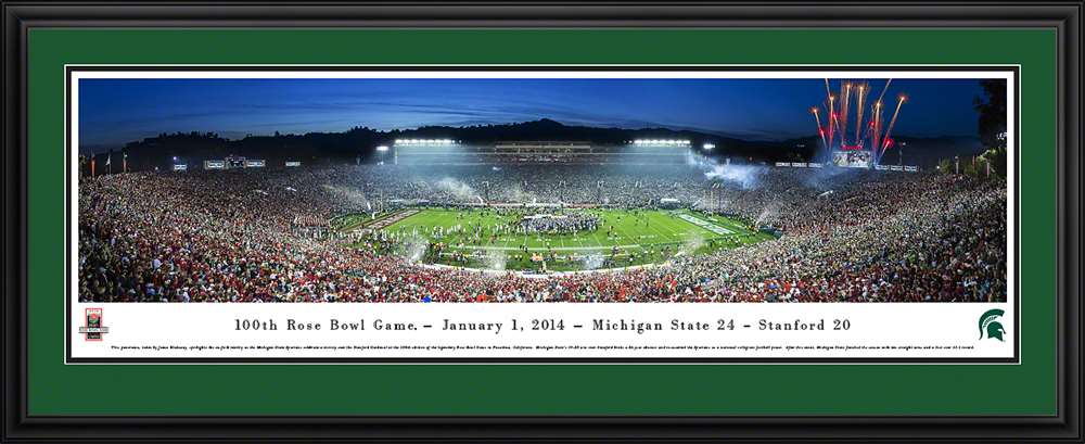 2014 Rose Bowl Panoramic Picture - Michigan State Spartans  Deluxe Frame