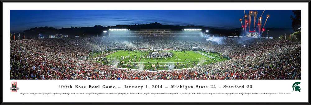 2014 Rose Bowl Panoramic Picture - Michigan State Spartans  Standard Frame