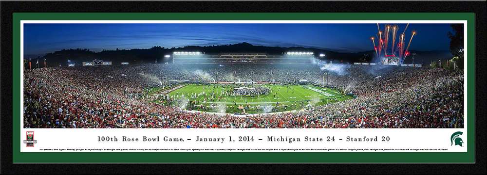 2014 Rose Bowl Panoramic Picture - Michigan State Spartans  Select Frame