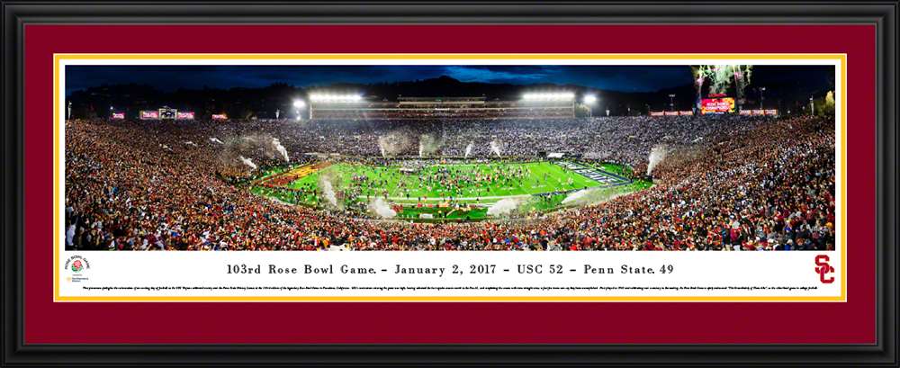 2017 Rose Bowl Panoramic Picture - USC Trojans  Deluxe Frame