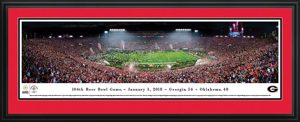 2018 Rose Bowl Panoramic Picture - Georgia Bulldogs  Deluxe Frame