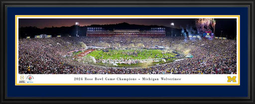 2024 Rose Bowl Champions Panoramic Picture - Michigan Wolverines  Deluxe Frame