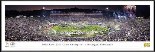 2024 Rose Bowl Champions Panoramic Picture - Michigan Wolverines  Standard Frame