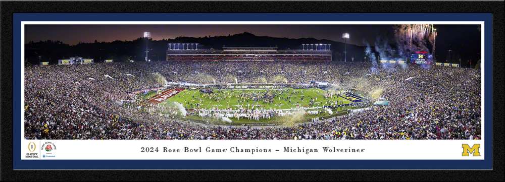 2024 Rose Bowl Champions Panoramic Picture - Michigan Wolverines  Select Frame