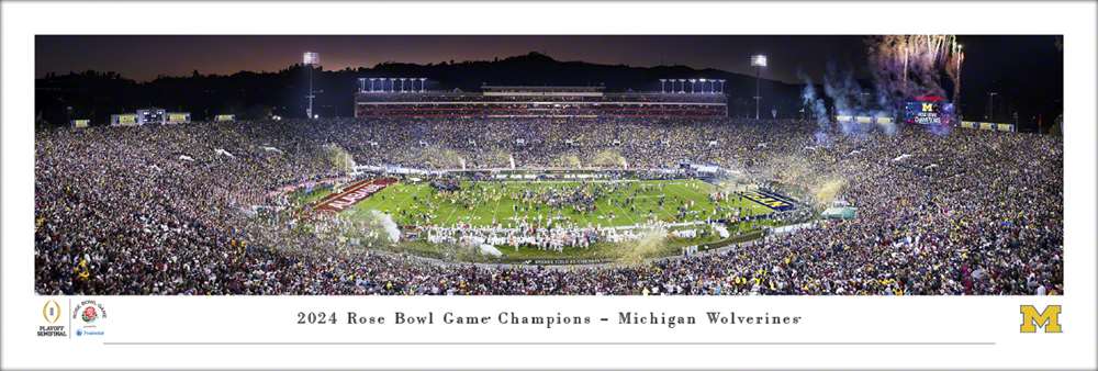 2024 Rose Bowl Champions Panoramic Picture - Michigan Wolverines  Unframed