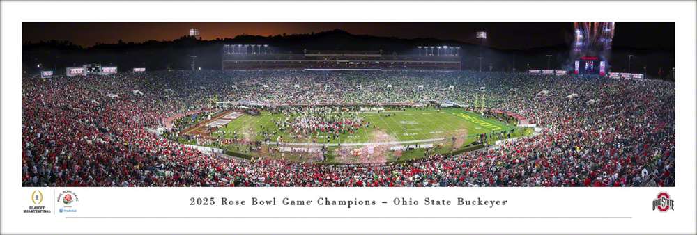 Ohio State Buckeyes 2025 Rose Bowl Champions Panorama Print