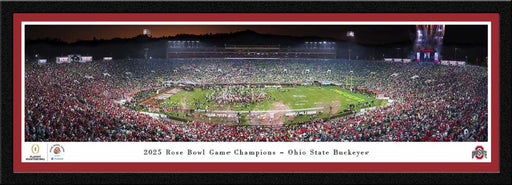 Ohio State Buckeyes 2025 Rose Bowl Champions Panorama Print - Select Frame
