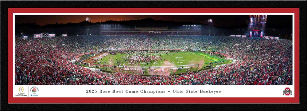 Ohio State Buckeyes 2025 Rose Bowl Champions Panorama Print - Select Frame