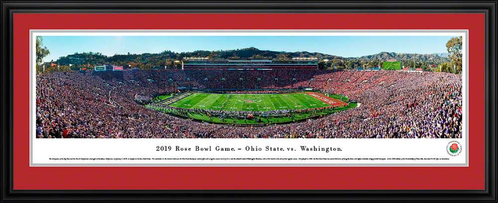 2019 Rose Bowl Game - Kickoff Panoramic Poster - Ohio State vs. Washington  Deluxe Frame
