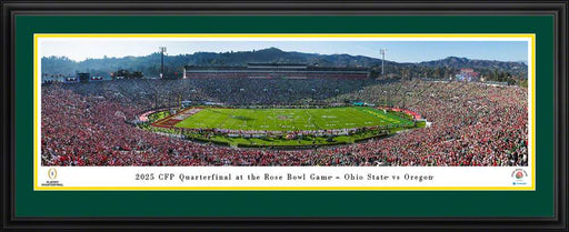Ohio State Buckeyes vs Oregon Ducks 2025 Rose Bowl Game Panorama Print - Deluxe Frame