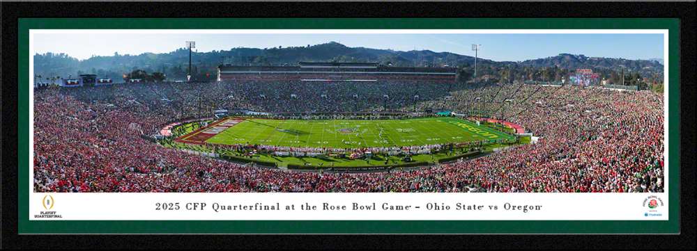 Ohio State Buckeyes vs Oregon Ducks 2025 Rose Bowl Game Panorama Print - Select Frame
