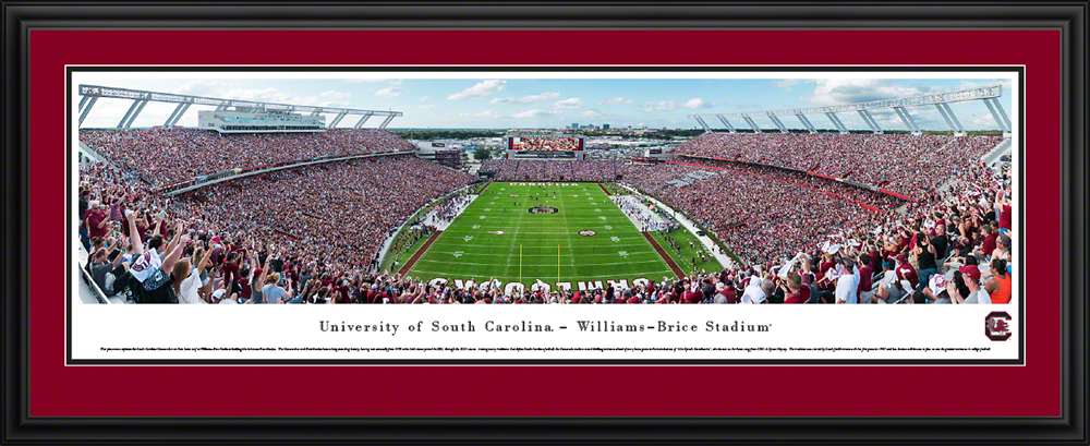 South Carolina Gamecocks Panorama - Williams-Brice Stadium  Deluxe Frame
