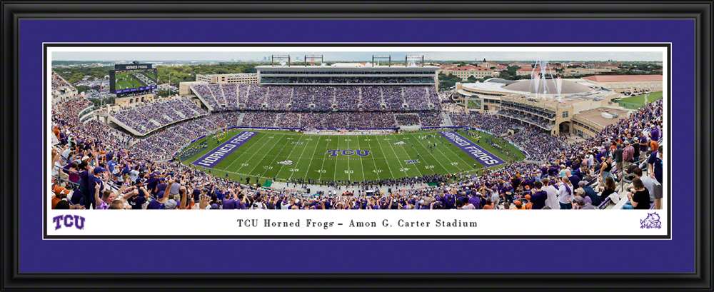 TCU Horned Frogs Football Panoramic Picture - Amon G Carter Stadium  Deluxe Frame