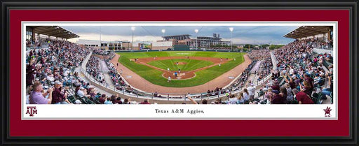 Texas A&M Aggies Baseball Panoramic Picture - Olsen Field at Blue Bell Park Fan Cave Decor  Deluxe Frame