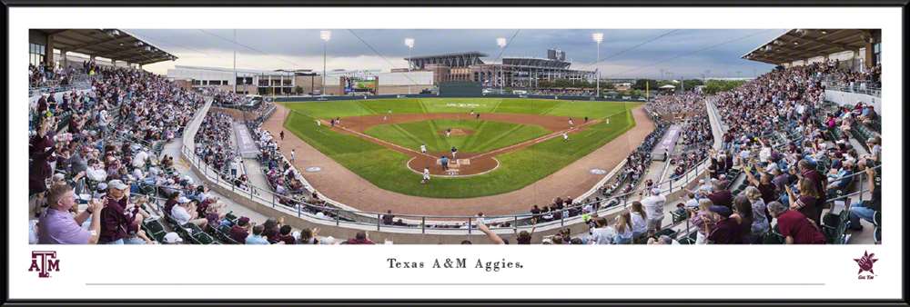 Texas A&M Aggies Baseball Panoramic Picture - Olsen Field at Blue Bell Park Fan Cave Decor  Standard Frame