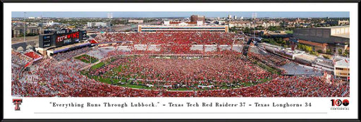 Texas Tech Red Raiders Field Storming Football Panoramic Picture - Jones AT&T Stadium Fan Cave Decor  Standard Frame