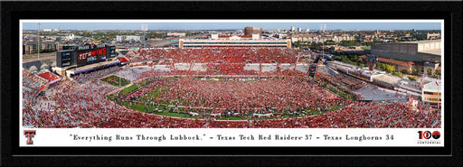 Texas Tech Red Raiders Field Storming Football Panoramic Picture - Jones AT&T Stadium Fan Cave Decor  Select Frame