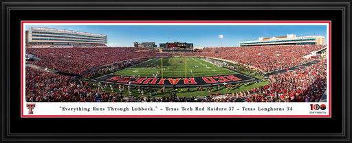 Texas Tech Red Raiders End Zone Football Panorama - Jones AT&T Stadium Fan Cave Decor  Deluxe Frame