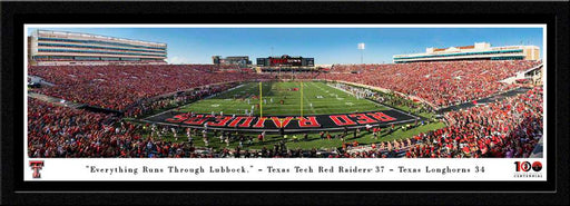 Texas Tech Red Raiders End Zone Football Panorama - Jones AT&T Stadium Fan Cave Decor  Select Frame