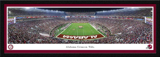 Alabama Crimson Tide End Zone Panoramic Picture - Night Game at Bryant-Denny Stadium Panoramic Picture  Select Frame