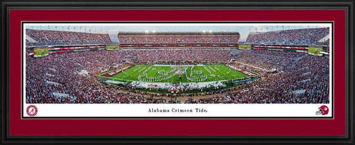 Alabama Crimson Tide Marching Band Panoramic Picture - Bryant-Denny Stadium Fan Cave Decor  Deluxe Frame
