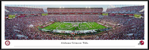 Alabama Crimson Tide Marching Band Panoramic Picture - Bryant-Denny Stadium Fan Cave Decor  Standard Frame