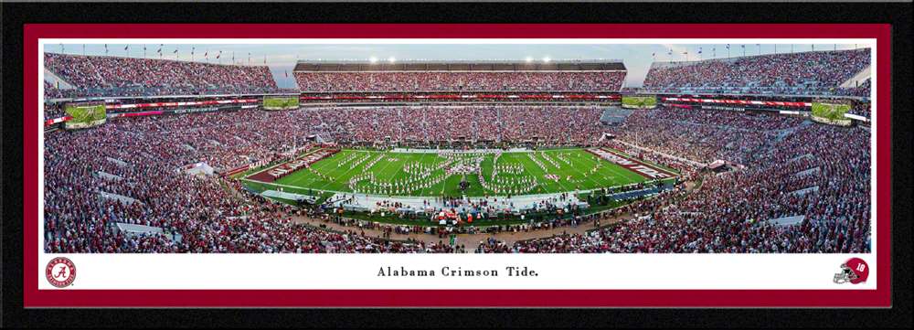 Alabama Crimson Tide Marching Band Panoramic Picture - Bryant-Denny Stadium Fan Cave Decor  Select Frame