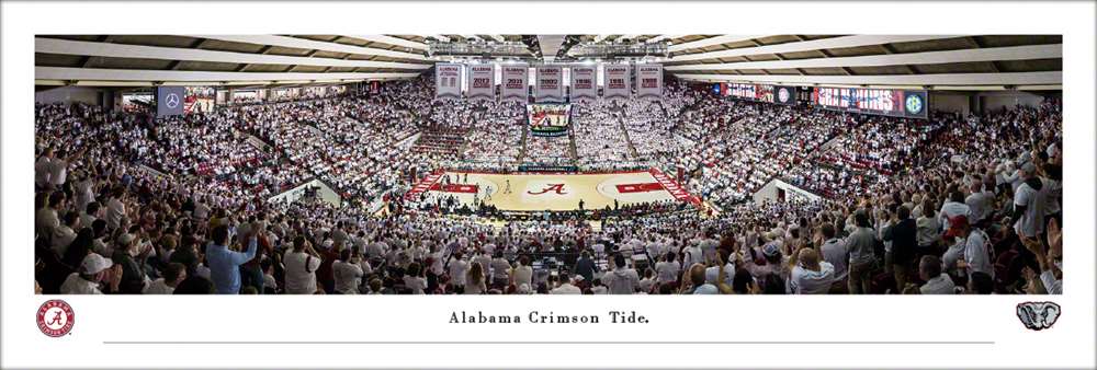 Alabama Crimson Tide Basketball Panoramic Picture - Coleman Coliseum Fan Cave Decor  Unframed