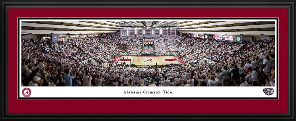 Alabama Crimson Tide Basketball Panoramic Picture - Coleman Coliseum Fan Cave Decor  Deluxe Frame
