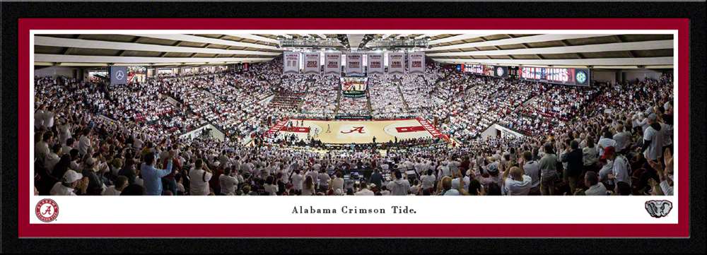 Alabama Crimson Tide Basketball Panoramic Picture - Coleman Coliseum Fan Cave Decor  Select Frame